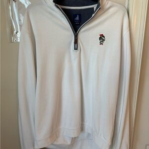johnnie-O White Zip-Up Sweater